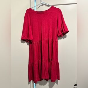 Pink Sanctuary Sunday Stroll Dress with slight puff sleeve